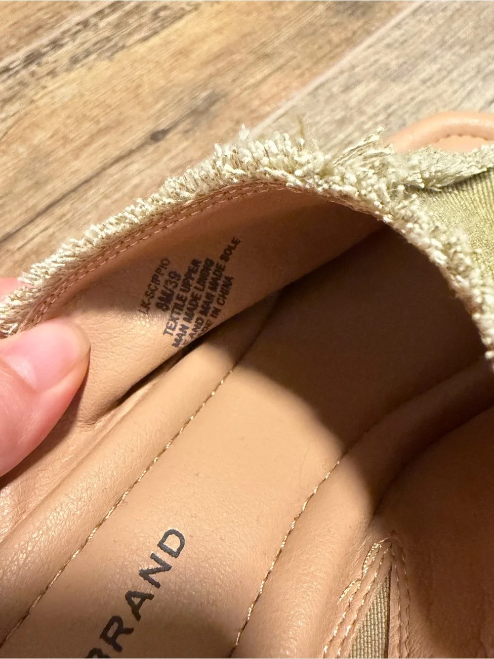Lucky Brand Olive Green Frayed Canvas Platform Slide Sandals